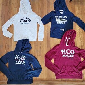 Hollister Women's Hoodie Set - White, Navy, Red